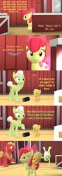 Size: 1920x5400 | Tagged: safe, artist:red4567, apple bloom, applejack, big macintosh, granny smith, earth pony, pony, bridle gossip, g4, 3d, age regression, babyjack, comic, foal, hoof stand, implied zecora, potion, source filmmaker, young granny smith, younger