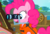 Size: 892x602 | Tagged: safe, screencap, pinkie pie, earth pony, pony, g4, my little pony: friendship is magic, pinkie apple pie, camera, cute, diapinkes, female, mare, neat, open mouth, sitting, smiling, solo, tumblr