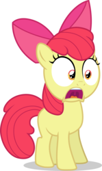 Size: 3615x6062 | Tagged: safe, artist:tomfraggle, apple bloom, earth pony, pony, g4, marks and recreation, absurd resolution, female, open mouth, reaction image, shocked, simple background, solo, surprised, transparent background, vector