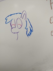 Size: 3456x4608 | Tagged: safe, artist:lolburg, oc, oc only, pony, irl, no mouth, photo, quick draw, solo, traditional art, whiteboard