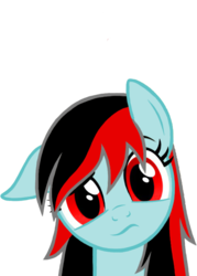 Size: 486x680 | Tagged: safe, artist:daytona, oc, oc only, pony, confused, female, floppy ears, frown, mare, simple background, solo, transparent background