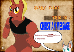 Size: 1124x801 | Tagged: safe, oc, oc:dr. wolf, oc:firebrand, anthro, christianity, forgiveness, irredeemable, josh scorcher, male, meme, message, op is a duck, op is trying to start shit, swearing on a christian server, toongate