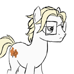 Size: 1000x1000 | Tagged: safe, artist:pablote, oc, oc only, oc:parchment bleach, earth pony, pony, angry, disapproval, glasses, grumpy, male, simple background, solo, stallion, transparent background