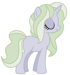 Size: 1052x1120 | Tagged: safe, artist:crystalponyart7669, pony, unicorn, diana cavendish, eyes closed, female, little witch academia, mare, ponified, simple background, solo, transparent background
