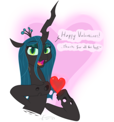Size: 3763x4000 | Tagged: safe, artist:evan555alpha, derpibooru exclusive, queen chrysalis, g4, cute, cutealis, dialogue, heart, holiday, looking at you, simple background, transparent background, valentine's day