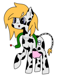 Size: 1895x2487 | Tagged: safe, artist:vinylmelody, oc, oc only, cow pony, snake, heart, raised hoof, simple background, solo, transparent background, udder