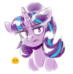 Size: 723x737 | Tagged: safe, artist:ls_skylight, starlight glimmer, pony, g4, bust, emoji, expressions, female, simple background, solo, white background