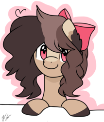 Size: 1024x1194 | Tagged: safe, artist:chococakebabe, oc, oc only, oc:choco cake delight, earth pony, pony, bow, female, heart eyes, mare, simple background, solo, transparent background, wingding eyes