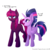 Size: 1024x1024 | Tagged: safe, artist:scarlet-spectrum, tempest shadow, twilight sparkle, alicorn, pony, unicorn, g4, my little pony: the movie, :t, alternate hairstyle, broken horn, colored pupils, cute, duo, eye scar, female, hairstyle swap, horn, looking up, mane swap, mare, mohawk, open mouth, scar, simple background, smiling, tempestbetes, transparent background, twiabetes, twilight sparkle (alicorn)