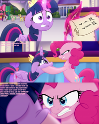 Size: 1920x2404 | Tagged: safe, edit, edited screencap, screencap, pinkie pie, twilight sparkle, alicorn, pony, g4, my little pony: the movie, cracker jack, floppy ears, none piece, parody, screencap comic, twilight sparkle (alicorn)