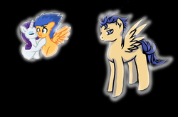Size: 1024x670 | Tagged: safe, artist:icefeather24, flash sentry, rarity, oc, g4, black background, female, male, offspring, parent:flash sentry, parent:rarity, parents:sentrity, sentrity, shipping, simple background, straight