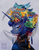 Size: 1500x1913 | Tagged: safe, artist:buryooooo, princess luna, alicorn, bird, pony, g4, alternate hairstyle, beautiful, chinese new year, clothes, eyeshadow, female, looking at you, makeup, mare, smiling, solo
