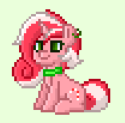Size: 833x821 | Tagged: safe, artist:rev-vii, oc, oc only, oc:peppy revvy, pony, green background, pixel art, simple background, solo