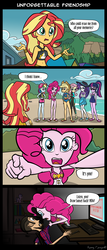 Size: 1288x3000 | Tagged: safe, artist:bredgroup, artist:sirvalter, applejack, fluttershy, pinkie pie, rainbow dash, rarity, sci-twi, starlight glimmer, sunset shimmer, twilight sparkle, equestria girls, equestria girls specials, g4, my little pony equestria girls: better together, my little pony equestria girls: forgotten friendship, belly button, breaking the fourth wall, clothes, comic, fanart, feet, flip-flops, graphics tablet, legs, midriff, monitor, nick confalone, sandals, swimsuit