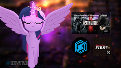 Size: 1768x992 | Tagged: safe, twilight sparkle, alicorn, pony, g4, batman, black panther, death battle, death battle!: raven vs twilight sparkle, exploitable meme, meme, screenshots, screwattack.com, twilight sparkle (alicorn)