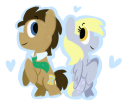 Size: 1703x1515 | Tagged: safe, artist:roseyicywolf, derpy hooves, doctor whooves, time turner, g4, female, heart, male, rearing, ship:doctorderpy, shipping, simple background, straight, transparent background