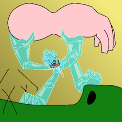 Size: 500x500 | Tagged: safe, artist:ask-wisp-the-diamond-dog, artist:wisp the diamond dog, oc, oc:cindy, dragon, baby, baby dragon, ice armor cindy, ice dragon, trogdor