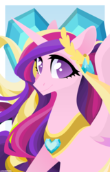 Size: 4167x6513 | Tagged: safe, artist:eiirine, princess cadance, alicorn, pony, g4, absurd resolution, crown, crystal heart, female, jewelry, lineless, looking at you, mare, regalia, smiling, solo