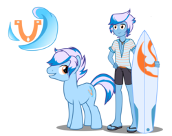 Size: 1898x1500 | Tagged: safe, artist:lifes-remedy, oc, oc:torrent tracks, earth pony, pony, equestria girls, g4, clothes, cutie mark, feet, sandals, simple background, surfboard, surfer, transparent background, vector