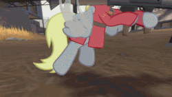 Size: 464x261 | Tagged: safe, artist:darkgloones, derpy hooves, rarity, g4, abuse, animated, clothes, cosplay, costume, dead ringer, derpy soldier, female, market gardener, raribuse, rarispy, rocket launcher, shovel, soldier, soldier (tf2), spy, spy (tf2), team fortress 2, trolldier, youtube link