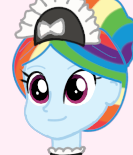 Size: 133x155 | Tagged: safe, artist:cybersquirrel, rainbow dash, equestria girls, g4, bust, clothes, female, maid, simple background, solo