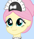 Size: 133x155 | Tagged: safe, artist:cybersquirrel, fluttershy, equestria girls, g4, bust, clothes, female, maid, simple background, solo