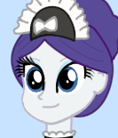 Size: 133x155 | Tagged: safe, artist:cybersquirrel, rarity, equestria girls, g4, bust, clothes, female, maid, simple background, solo
