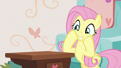 Size: 1280x720 | Tagged: safe, screencap, fluttershy, pegasus, pony, discordant harmony, g4, bipedal, cute, excited, female, mare, shyabetes, solo