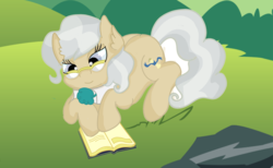 Size: 3000x1850 | Tagged: safe, artist:rainbowtashie, mayor mare, pony, g4, book, dyed mane, female, glasses, reading, solo