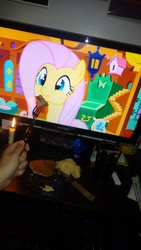 Size: 1836x3264 | Tagged: safe, fluttershy, pegasus, pony, g4, candle, coca-cola, date, dinner, food, hearts and hooves day, holiday, valentine's day, waifu dinner