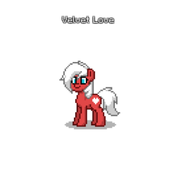Size: 400x400 | Tagged: safe, oc, oc only, oc:velvet love, pony, pony town, blue eyes, cute, female, mare, original character do not steal, red, simple background, transparent background, white hair