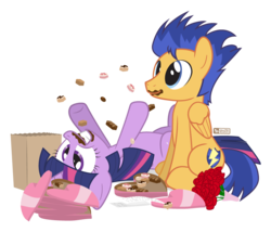 Size: 875x750 | Tagged: safe, artist:dm29, flash sentry, twilight sparkle, alicorn, pony, g4, bouquet, box of chocolates, chocolate, duo, female, flower, food, hearts and hooves day, holiday, male, rose, ship:flashlight, shipping, simple background, straight, sugar rush, transparent background, twilight sparkle (alicorn), valentine's day
