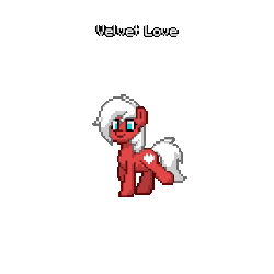 Size: 400x400 | Tagged: safe, oc, oc only, oc:velvet love, pony, pony town, animated, blue eyes, cute, female, gif, mare, original character do not steal, red, simple background, transparent background
