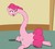 Size: 1280x1141 | Tagged: safe, artist:astr0zone, pinkie pie, earth pony, pony, g4, bedroom eyes, female, impossibly long neck, looking back, lying down, necc, pinkie being pinkie, pinkie physics, solo, wat