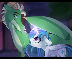 Size: 1280x1067 | Tagged: safe, artist:sugguk, oc, oc only, alicorn, dragon, pony, alicorn oc, female, magic, mare