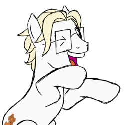 Size: 1000x1000 | Tagged: safe, artist:pablote, oc, oc only, oc:parchment bleach, earth pony, pony, glasses, male, one eye closed, pointing, simple background, solo, stallion, transparent background, wink