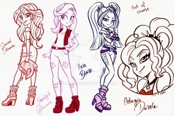 Size: 1024x684 | Tagged: dead source, safe, artist:nadairead, adagio dazzle, aria blaze, starlight glimmer, sunset shimmer, human, equestria girls, g4, traditional art, watermark