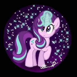 Size: 591x591 | Tagged: safe, artist:allisonpopick, starlight glimmer, pony, unicorn, g4, cute, female, glimmerbetes, glowing horn, horn, icon, solo