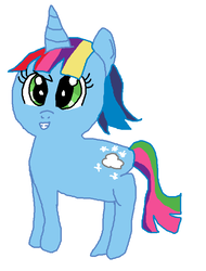 Size: 584x768 | Tagged: safe, artist:nightshadowmlp, oc, oc:rainlight shine, pony, unicorn, not rainbow dash, offspring, parent:rainbow dash, parent:twilight sparkle, tumblr