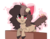 Size: 1024x795 | Tagged: safe, artist:chococakebabe, oc, oc only, oc:choco cake delight, earth pony, pony, augmented tail, bow, female, hair bow, heart eyes, mare, simple background, solo, transparent background, wingding eyes