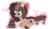 Size: 1024x596 | Tagged: safe, artist:chococakebabe, oc, oc only, oc:choco cake delight, earth pony, pony, augmented tail, bow, cake, female, food, hair bow, licking, licking lips, mare, prone, simple background, solo, tongue out, transparent background