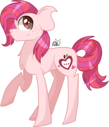 Size: 1171x1362 | Tagged: safe, artist:gallantserver, oc, oc only, oc:rose macintosh, earth pony, pony, chest fluff, concave belly, freckles, male, offspring, parent:big macintosh, parent:rarity, parents:rarimac, raised hoof, simple background, solo, stallion, transparent background