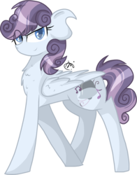 Size: 1041x1326 | Tagged: safe, artist:gallantserver, oc, oc only, oc:silver bells, pegasus, pony, concave belly, female, mare, offspring, parent:rumble, parent:sweetie belle, parents:rumbelle, simple background, solo, transparent background