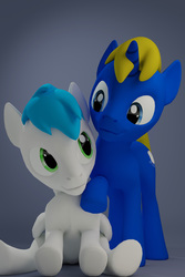 Size: 6000x9000 | Tagged: safe, artist:deloreandudetommy, part of a set, oc, oc only, oc:math millien, oc:percy technic, pony, 3d, absurd resolution, blender, couple, gay, holiday, male, oc x oc, shipping, stallion, valentine's day