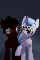 Size: 6000x9000 | Tagged: safe, artist:deloreandudetommy, part of a set, oc, oc only, oc:ren, oc:somehulabaloo, pony, 3d, absurd resolution, blender, couple, gay, glasses, holiday, looking at each other, male, oc x oc, shipping, stallion, valentine's day