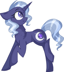 Size: 1232x1370 | Tagged: safe, artist:gallantserver, oc, oc only, oc:deity, pony, unicorn, chest fluff, concave belly, female, looking back, mare, offspring, parent:rarity, parent:star hunter, raised hoof, raised leg, simple background, solo, transparent background