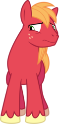 Size: 590x1237 | Tagged: safe, artist:jeatz-axl, edit, editor:slayerbvc, vector edit, big macintosh, earth pony, pony, g4, leap of faith, male, missing accessory, simple background, solo, stallion, transparent background, uncomfortable, vector