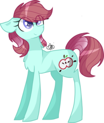 Size: 1163x1373 | Tagged: safe, artist:gallantserver, oc, oc only, oc:anabelle apple, earth pony, pony, chest fluff, colored pupils, female, mare, offspring, parent:big macintosh, parent:rarity, parents:rarimac, simple background, solo, transparent background