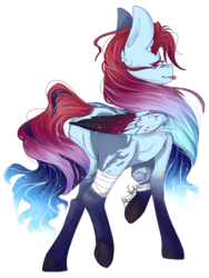 Size: 768x1024 | Tagged: safe, artist:akiiichaos, oc, oc only, pegasus, pony, colored wings, female, magical lesbian spawn, mare, multicolored wings, offspring, parent:princess luna, parent:rainbow dash, parents:lunadash, simple background, solo, tongue out, transparent background