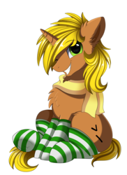 Size: 2550x3509 | Tagged: safe, artist:pridark, oc, oc only, oc:rock, pony, clothes, high res, looking at you, male, one eye closed, simple background, socks, stallion, stockings, striped socks, thigh highs, transparent background, wink